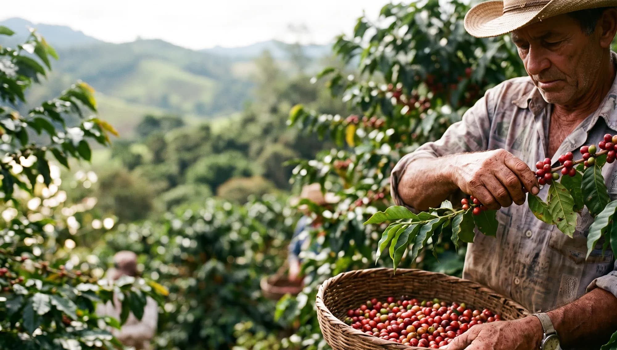 Colheita de café nas Matas de Minas